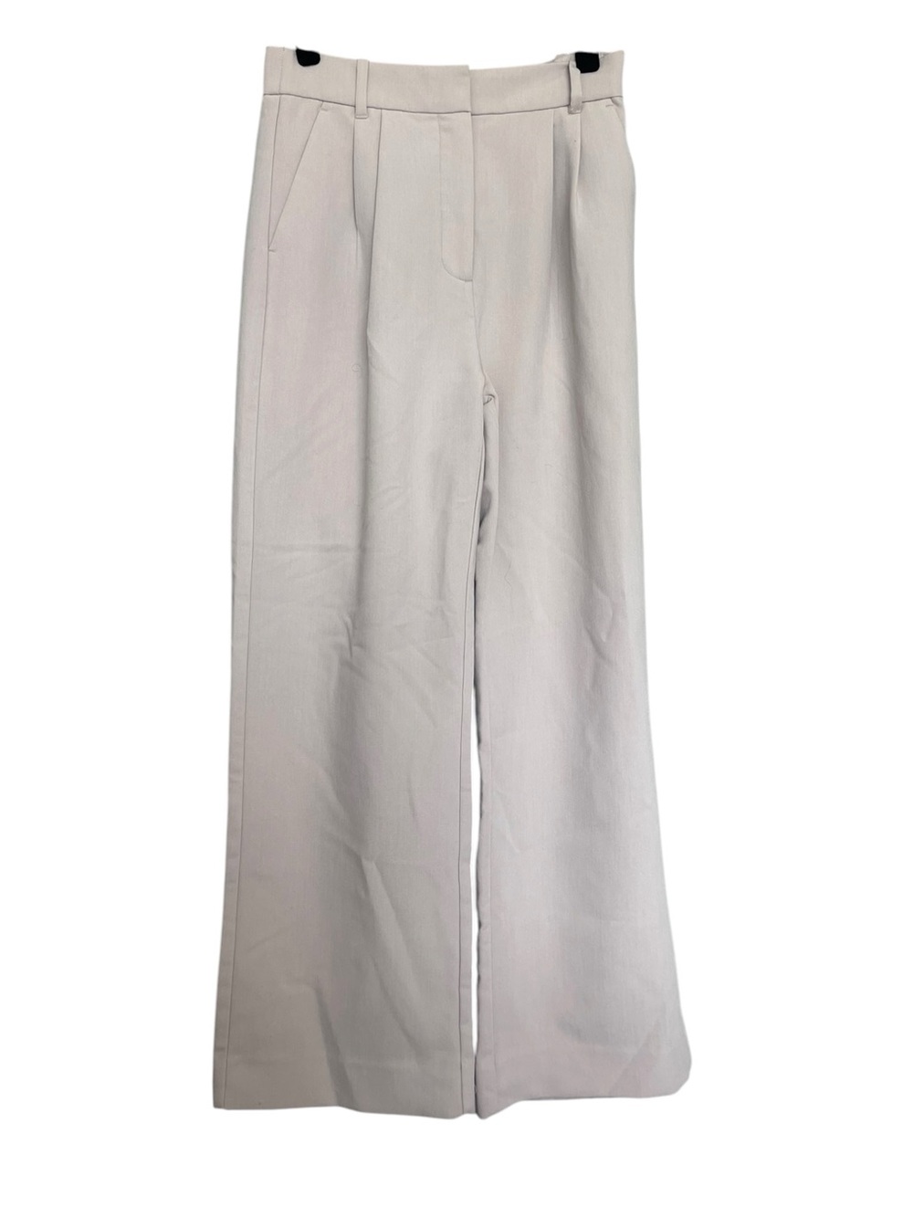 Abercrombie & Fitch Wide-Leg High-Rise Pants in Light Cream